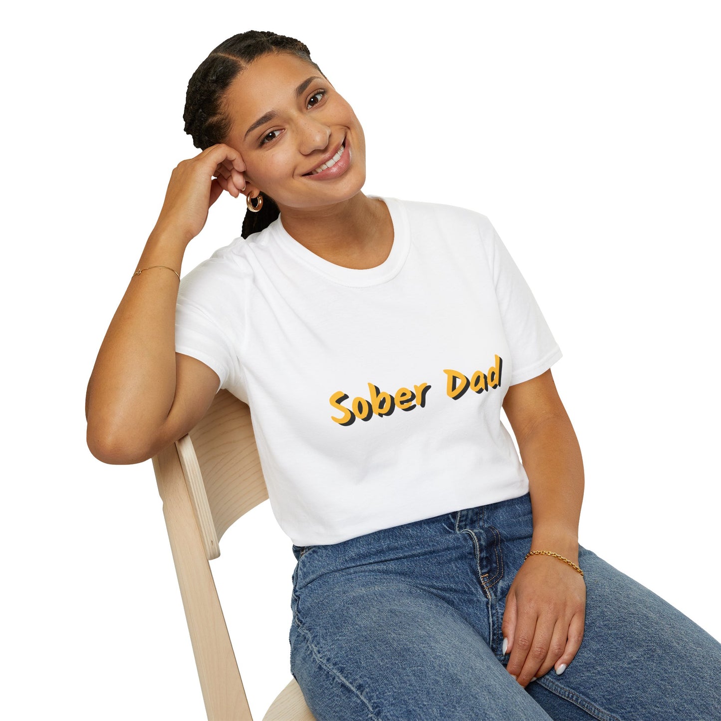 Sober Dad Shirt v. 2 – Cool Font Sobriety Tee for Fathers | Recovery Gift for Men | Proud Sober Apparel | Clean Living T-Shirt for Dads