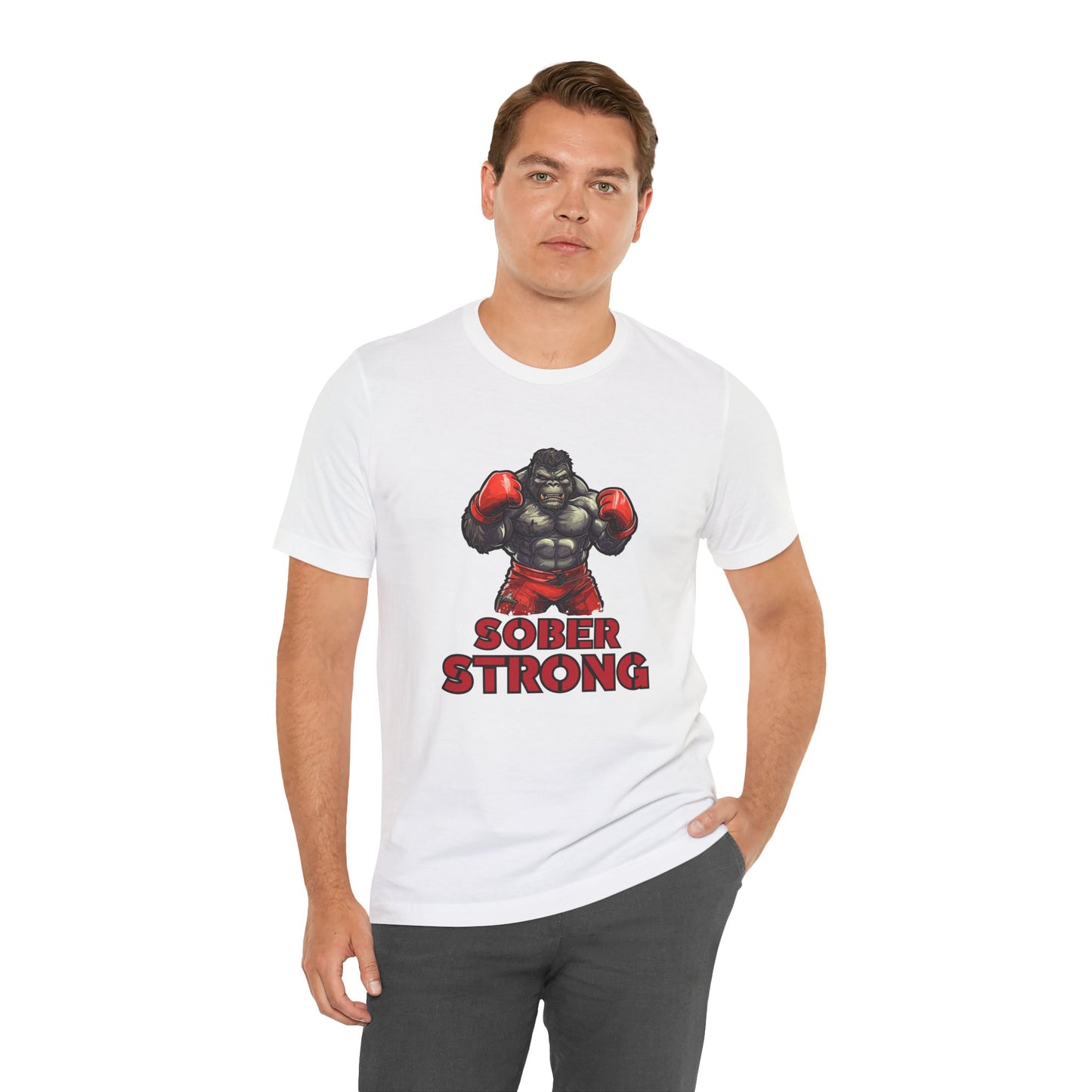 Sober Strong T-Shirt Boxing Gorilla π₯π¦β¨| Sobriety Recovery Shirt | Sober Lifestyle Tee for Men & Women | Gift for Sobriety Milestone
