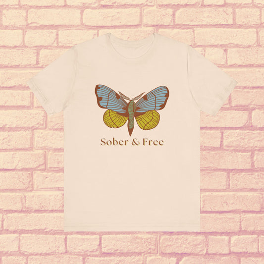 Sober & Free Butterfly Shirt • Feminine Sobriety Tee • Recovery Gift for Her • Empowering Sober Apparel • Sobriety Milestone Shirt