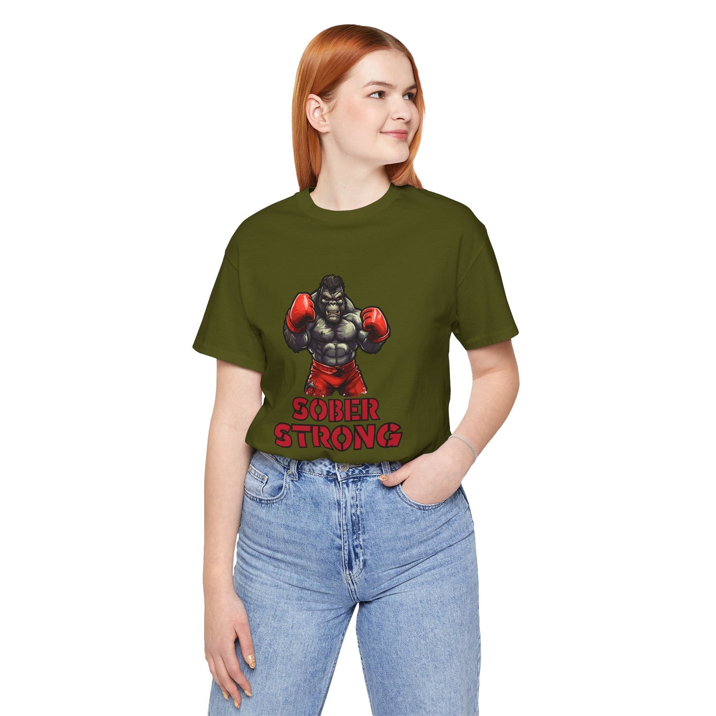 Sober Strong T-Shirt Boxing Gorilla π₯π¦β¨| Sobriety Recovery Shirt | Sober Lifestyle Tee for Men & Women | Gift for Sobriety Milestone