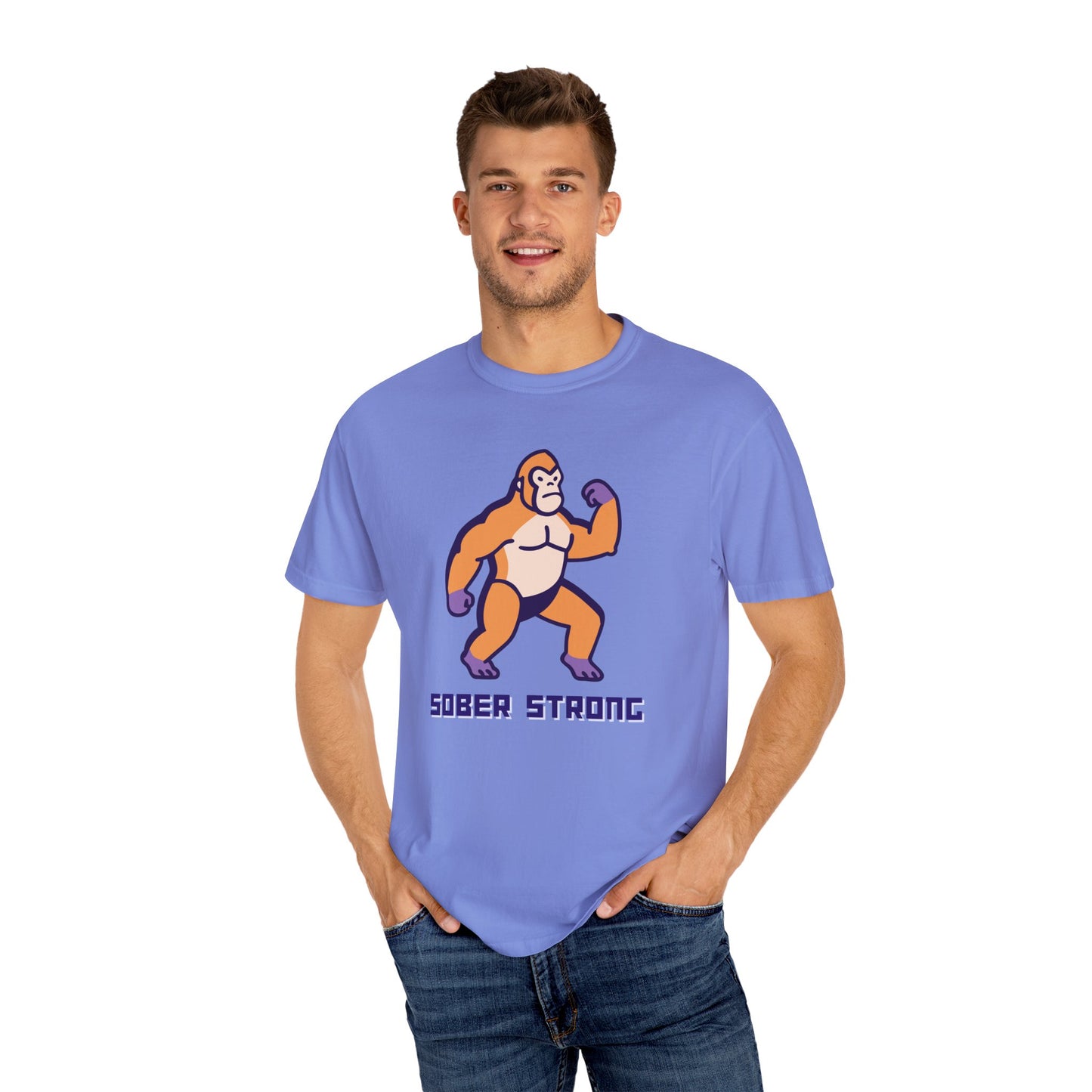 Sober Strong Gorilla T-Shirt π¦β Retro Sobriety Tee, Motivational Recovery Shirt, Unisex Graphic Top, Sobriety Gift for Men and Women