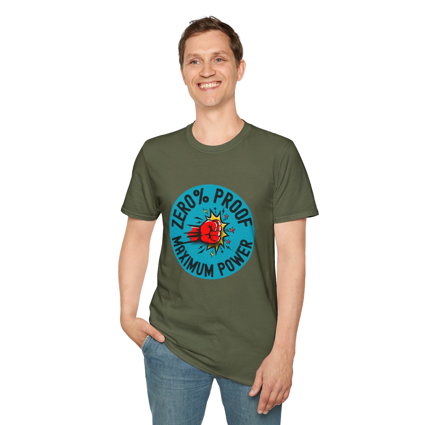 Maximum Power T-Shirt | Zero% Proof Unisex Tee | Cool Graphic T-Shirt for Everyday Wear | Gift for Friends | Casual Style for Any Occasion