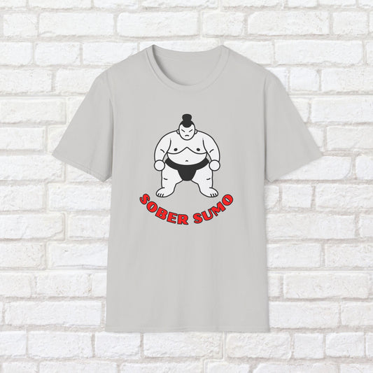 Sober Sumo T-Shirt – Funny Sobriety Gift for Men & Women | Sober Life Shirt | Recovery Apparel | Unisex Recovery Tee | Alcohol-Free Humor