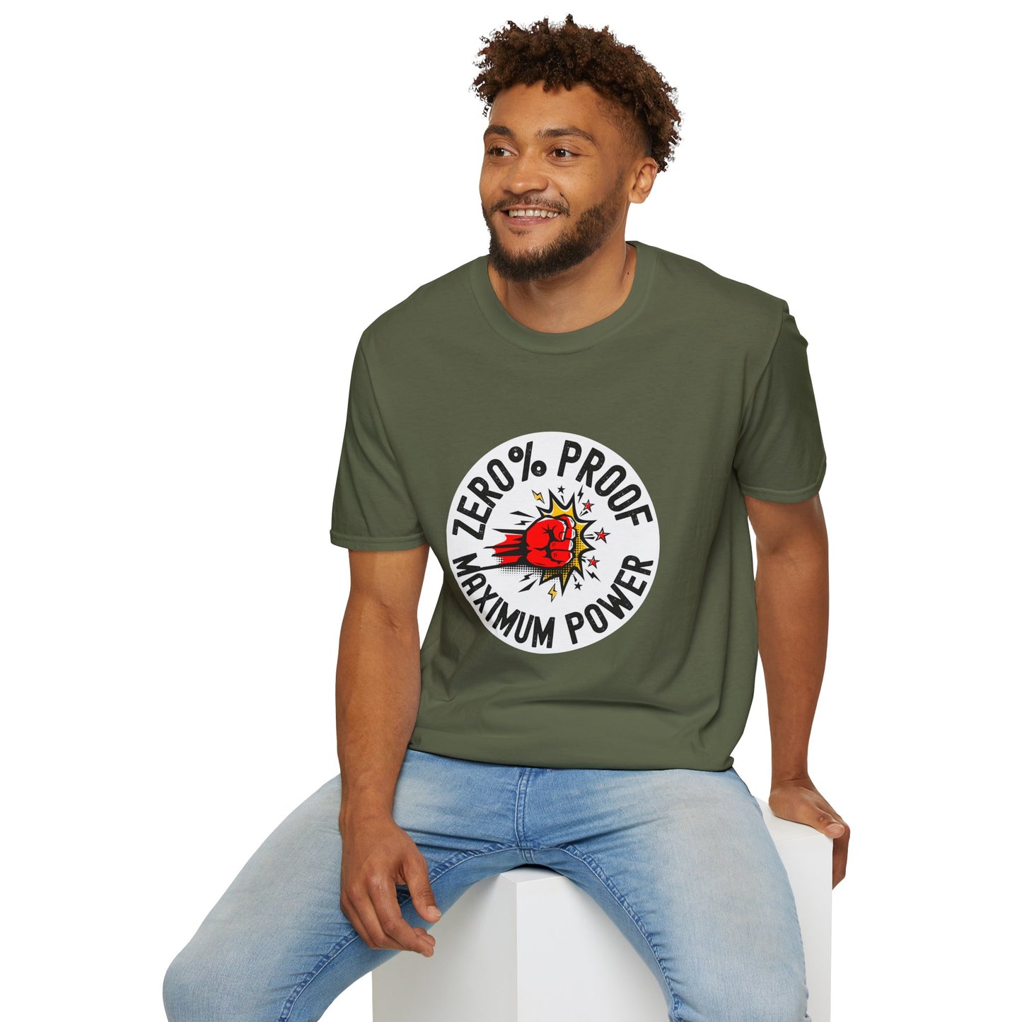 Maximum Power T-Shirt | Zero% Proof Unisex Tee | Cool Graphic T-Shirt for Everyday Wear | Gift for Friends | Casual Style for Any Occasion