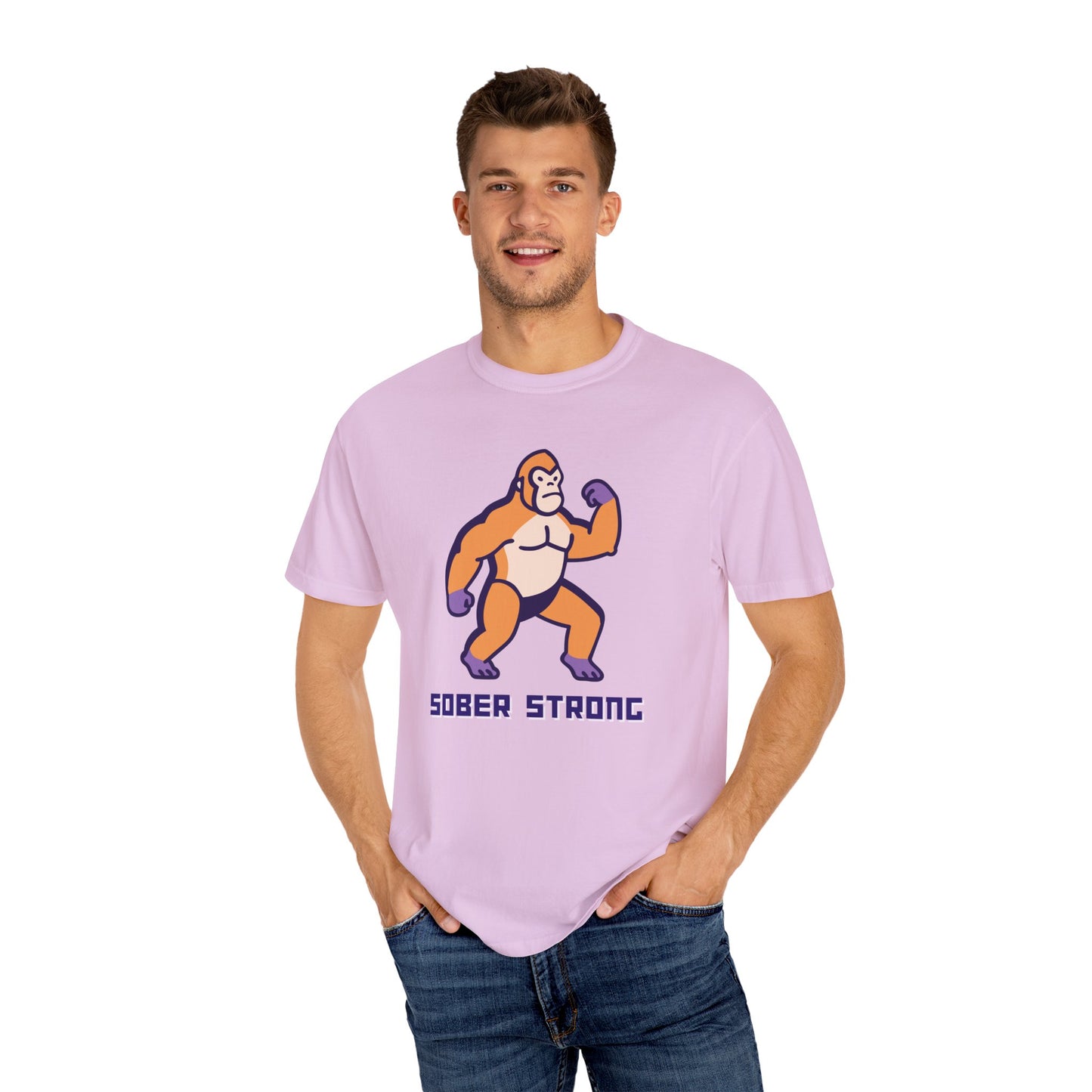 Sober Strong Gorilla T-Shirt π¦β Retro Sobriety Tee, Motivational Recovery Shirt, Unisex Graphic Top, Sobriety Gift for Men and Women