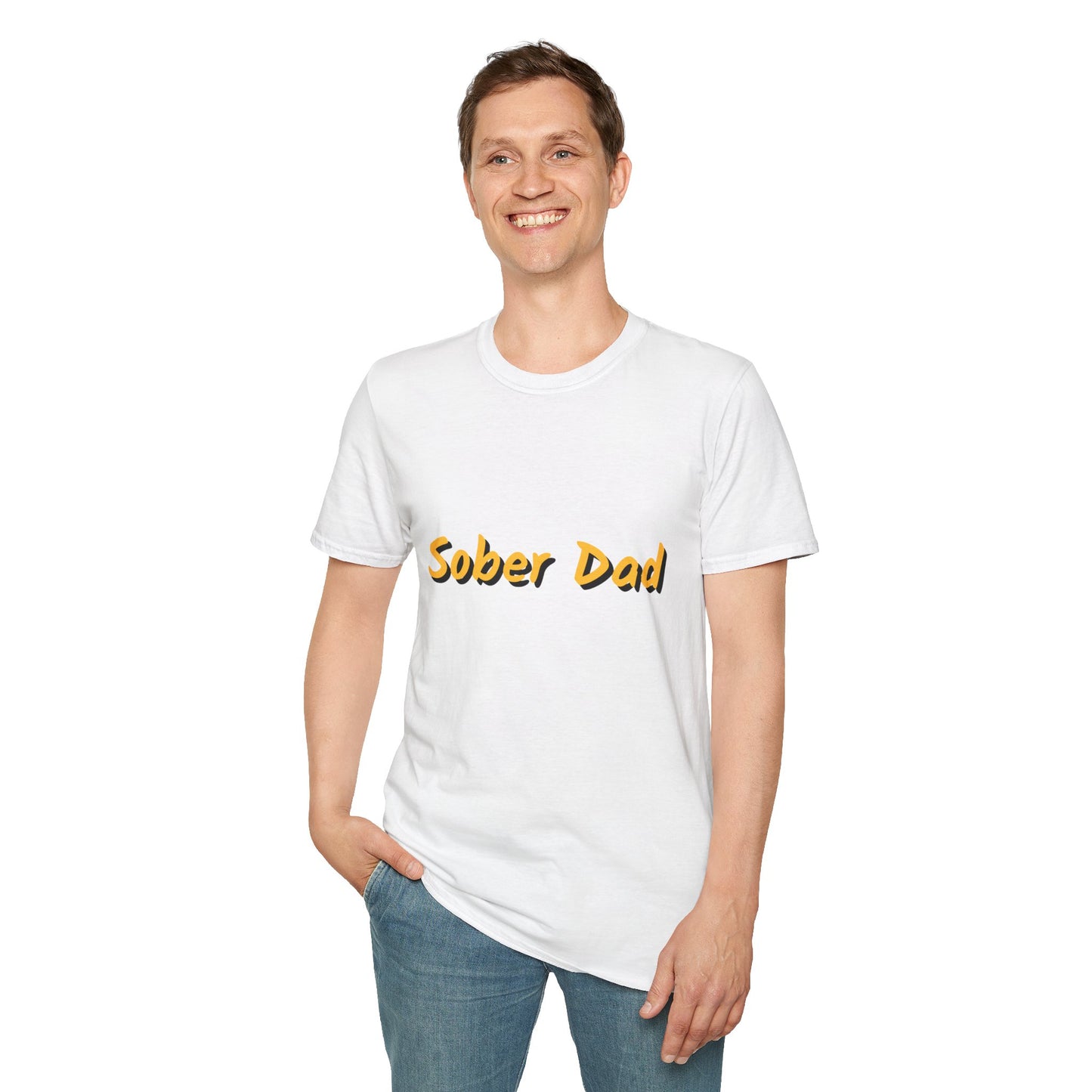 Sober Dad Shirt v. 2 – Cool Font Sobriety Tee for Fathers | Recovery Gift for Men | Proud Sober Apparel | Clean Living T-Shirt for Dads