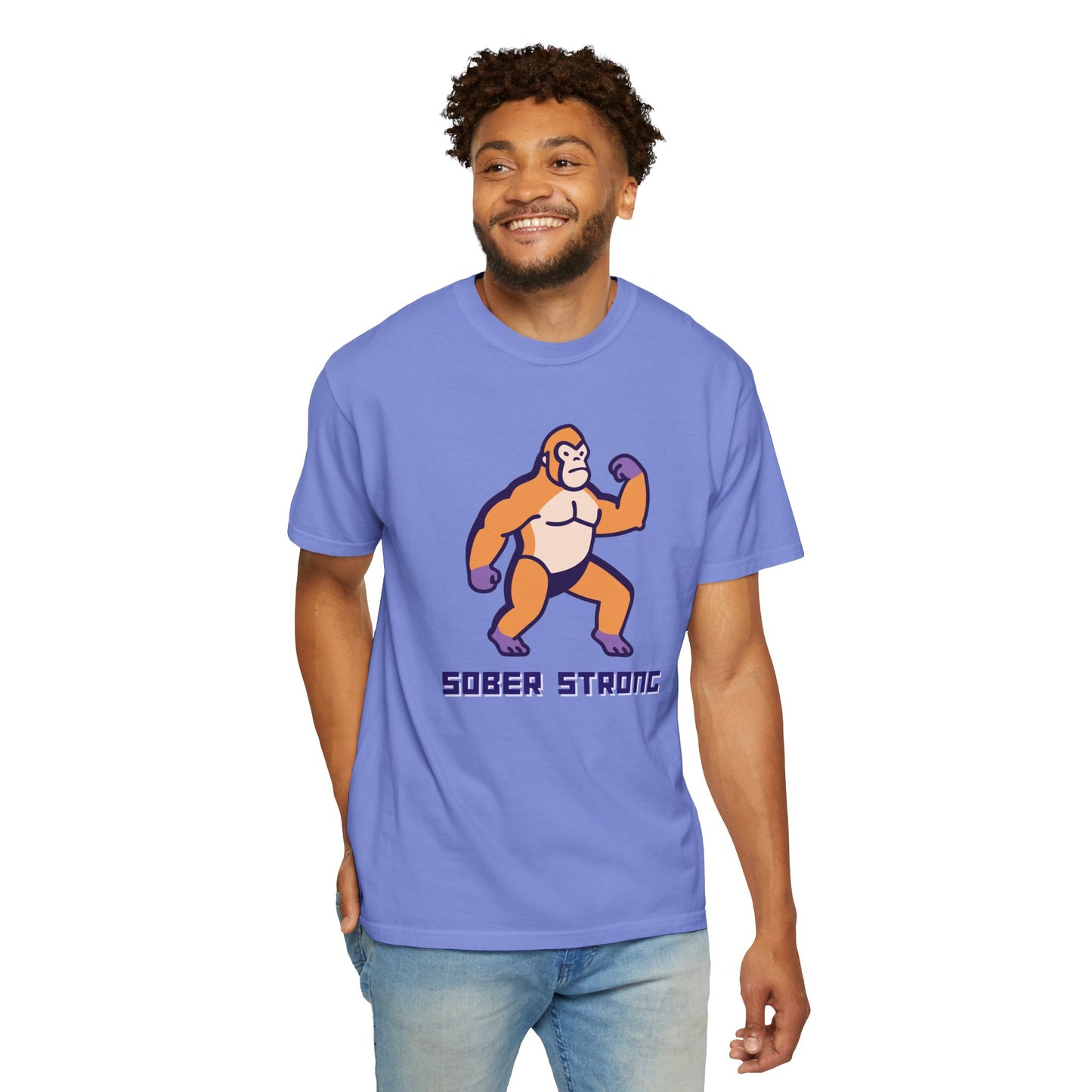 Sober Strong Gorilla T-Shirt π¦β Retro Sobriety Tee, Motivational Recovery Shirt, Unisex Graphic Top, Sobriety Gift for Men and Women