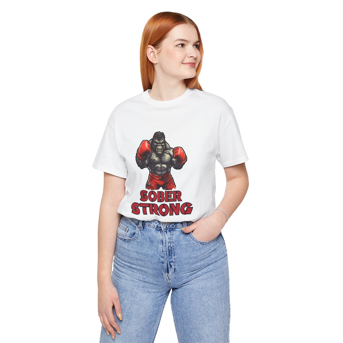 Sober Strong T-Shirt Boxing Gorilla π₯π¦β¨| Sobriety Recovery Shirt | Sober Lifestyle Tee for Men & Women | Gift for Sobriety Milestone