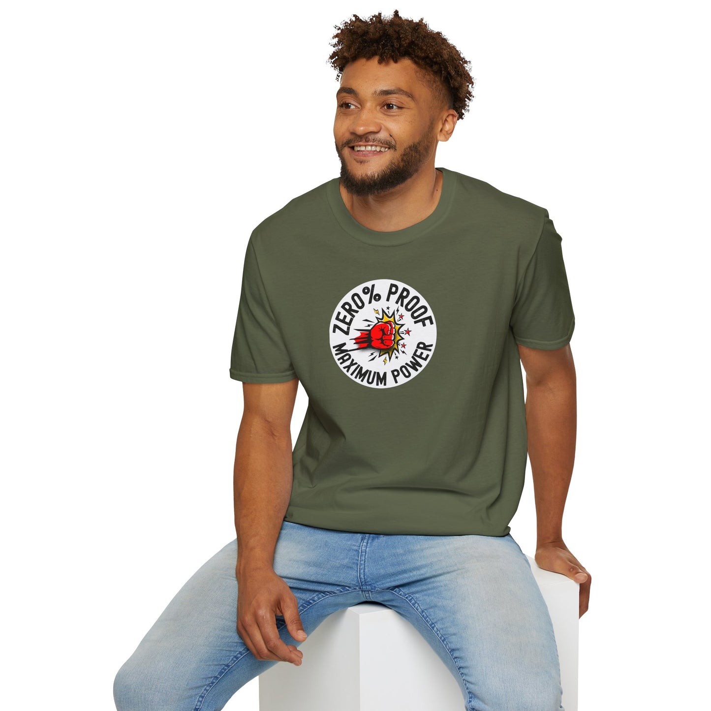 Maximum Power T-Shirt | Zero% Proof Unisex Tee | Cool Graphic T-Shirt for Everyday Wear | Gift for Friends | Casual Style for Any Occasion