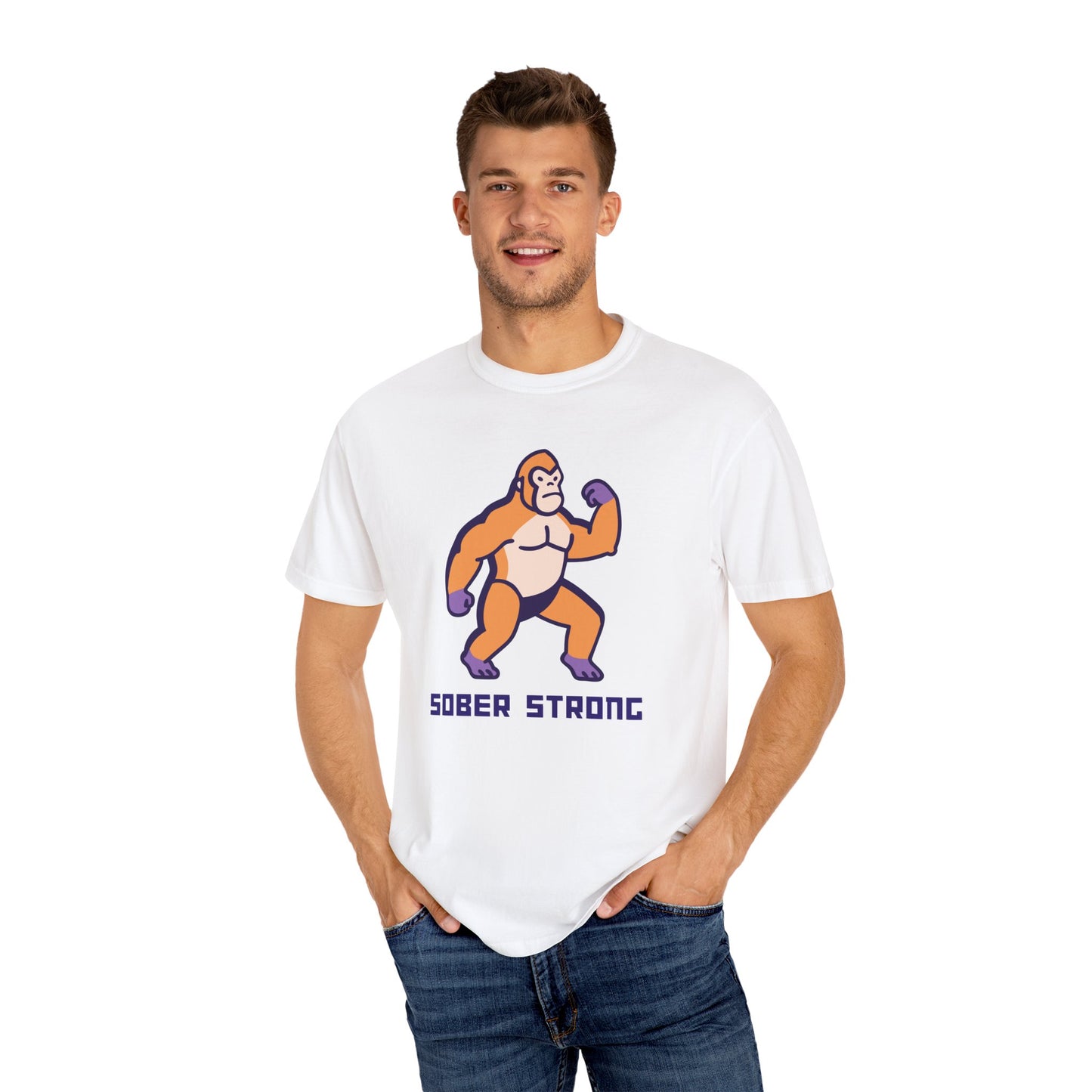 Sober Strong Gorilla T-Shirt π¦β Retro Sobriety Tee, Motivational Recovery Shirt, Unisex Graphic Top, Sobriety Gift for Men and Women