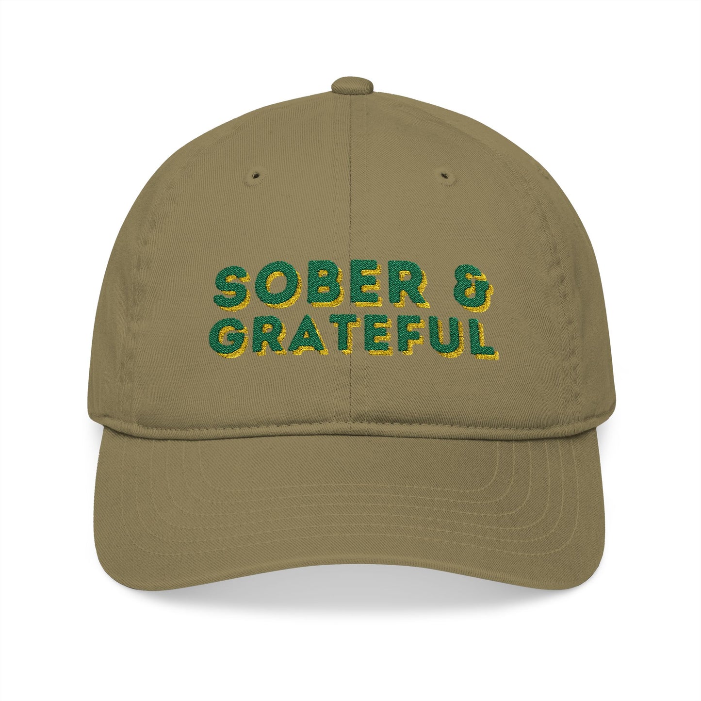 Sober & Grateful Hat – Organic Cotton Sobriety Cap | Recovery Gift | Inspirational Dad Hat | Sober Pride Embroidered Hat