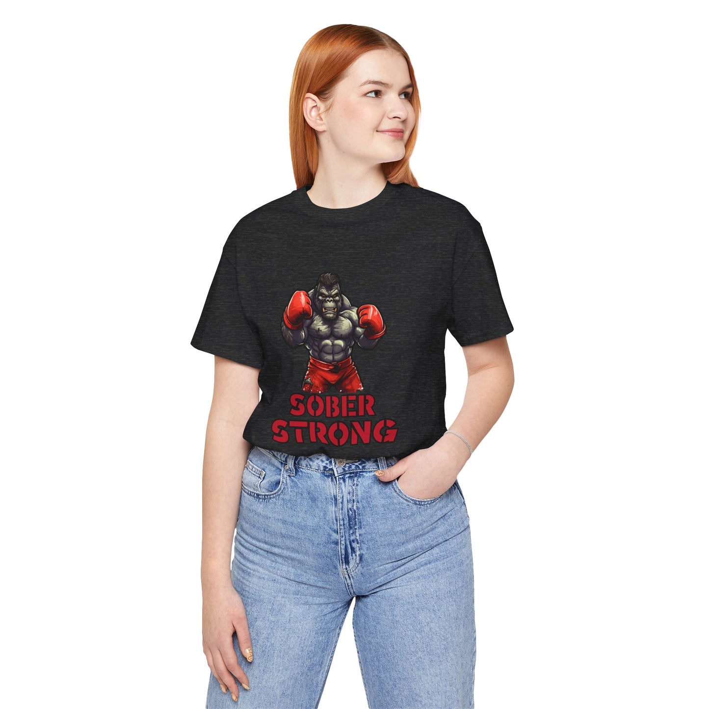 Sober Strong T-Shirt Boxing Gorilla π₯π¦β¨| Sobriety Recovery Shirt | Sober Lifestyle Tee for Men & Women | Gift for Sobriety Milestone