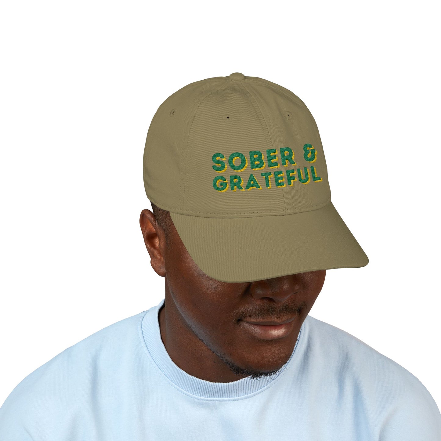 Sober & Grateful Hat – Organic Cotton Sobriety Cap | Recovery Gift | Inspirational Dad Hat | Sober Pride Embroidered Hat