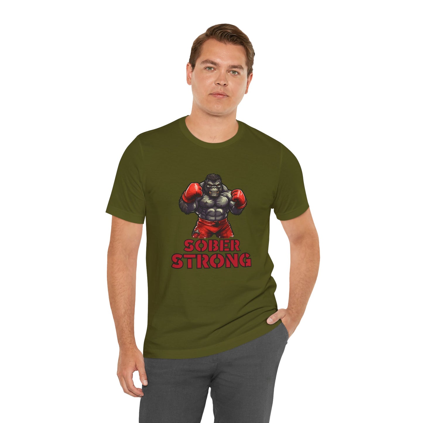 Sober Strong T-Shirt Boxing Gorilla π₯π¦β¨| Sobriety Recovery Shirt | Sober Lifestyle Tee for Men & Women | Gift for Sobriety Milestone