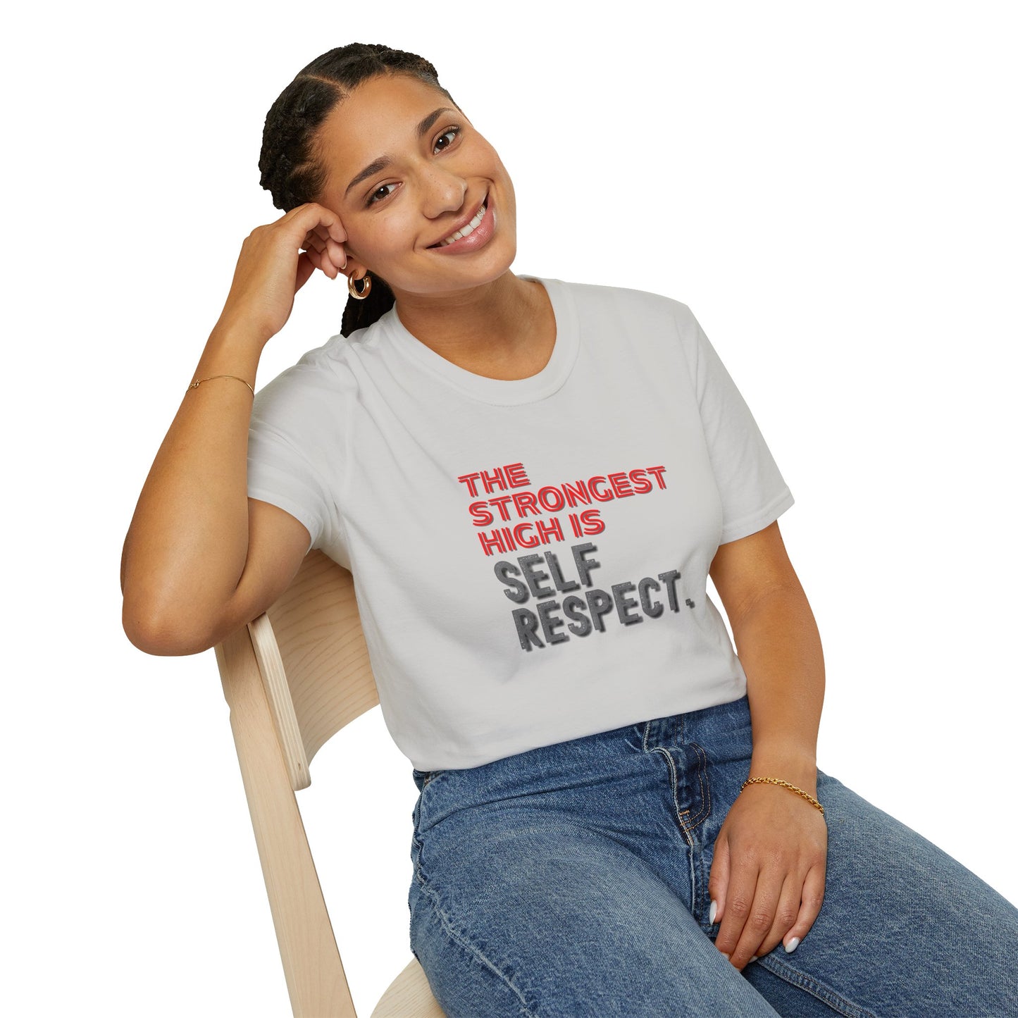 The Strongest High Is Self Respect Shirt 🌈✨ • Sobriety T-Shirt 💪 • Sober Lifestyle Tee 🌿 • Motivational Recovery Top 🔥 • Self Respect Quote Shirt 💛