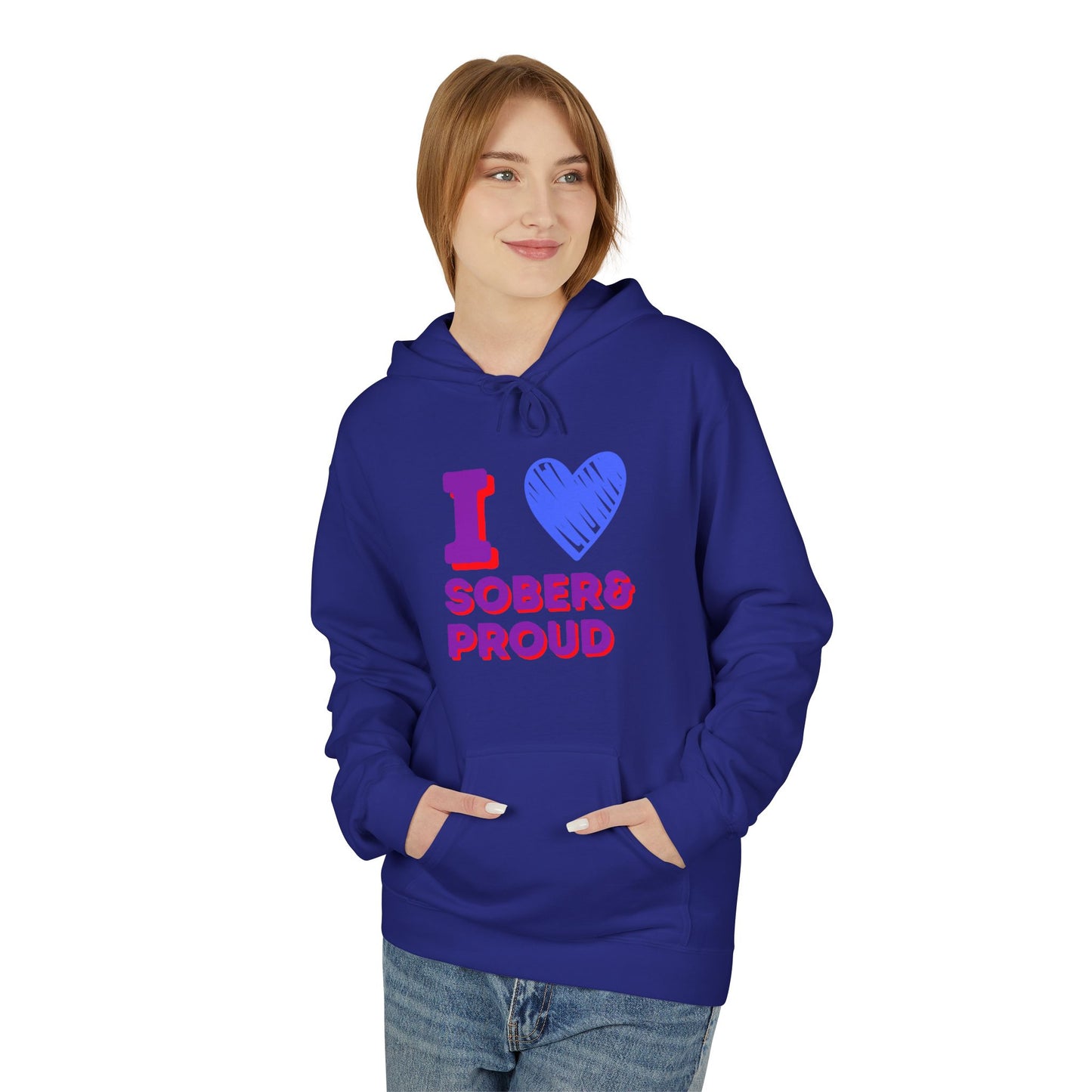 I ❤️ Sober & Proud Hoodie for Women | Sobriety Gift | Recovery Sweatshirt | Sober Life Clothing | Empowerment Hoodie | Mental Health Awareness