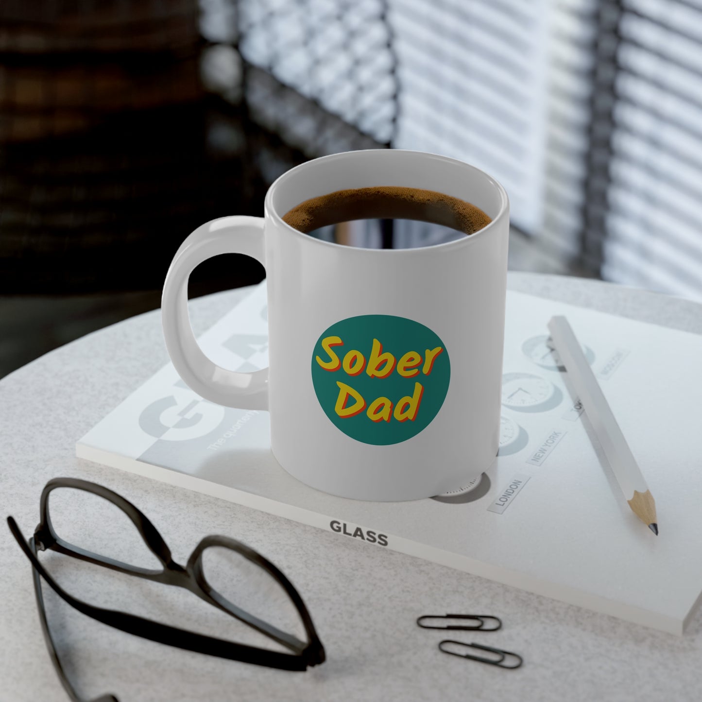 Sober Dad Mug ☕ | Sobriety Gift for Men 💪 | Recovery Coffee Cup 🎁 | Inspirational Sobriety Quote Mug | AA NA Support Gift for Dader and Proud - Ceramic Mug
