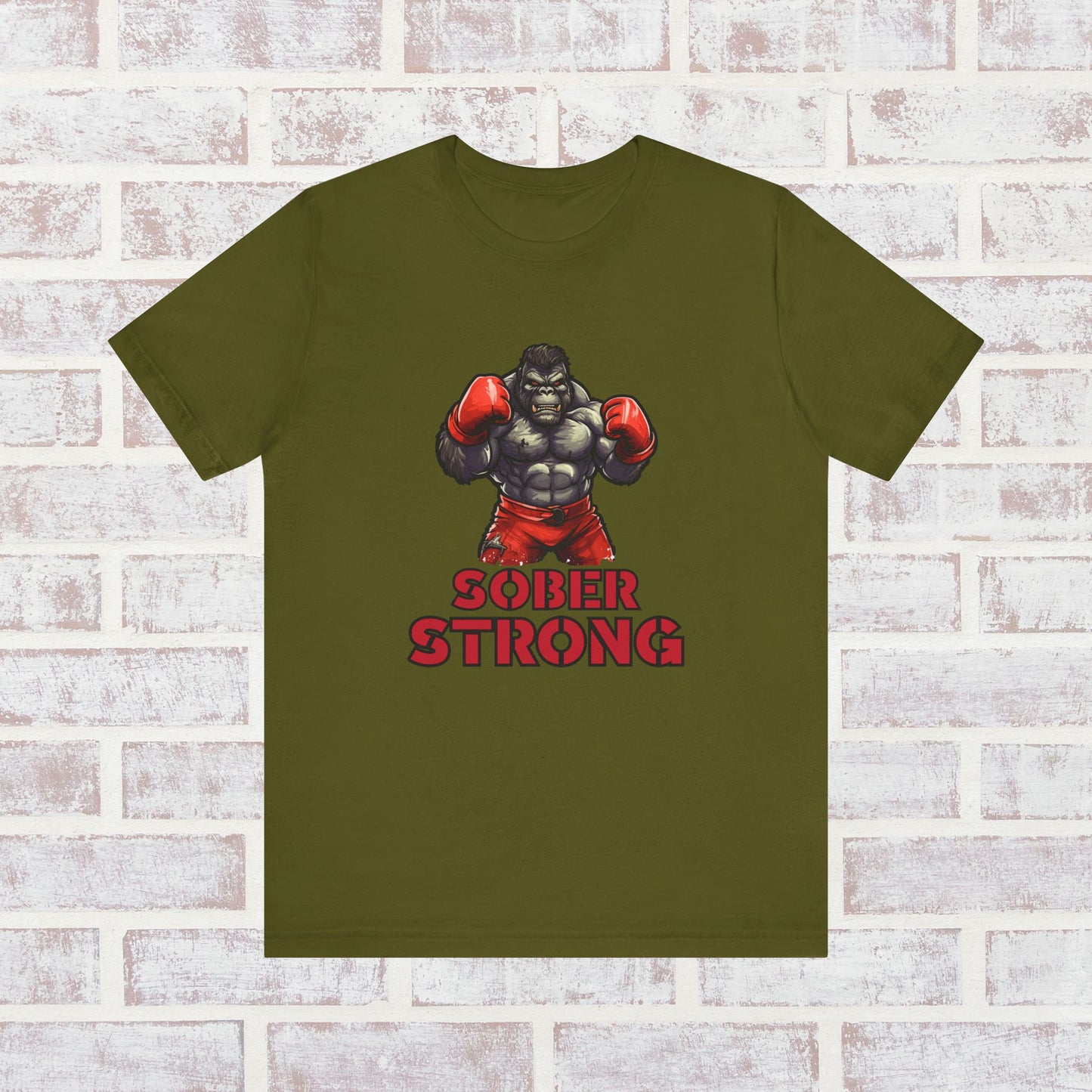 Sober Strong T-Shirt Boxing Gorilla 🥊🦍✨| Sobriety Recovery Shirt | Sober Lifestyle Tee for Men & Women | Gift for Sobriety Milestone