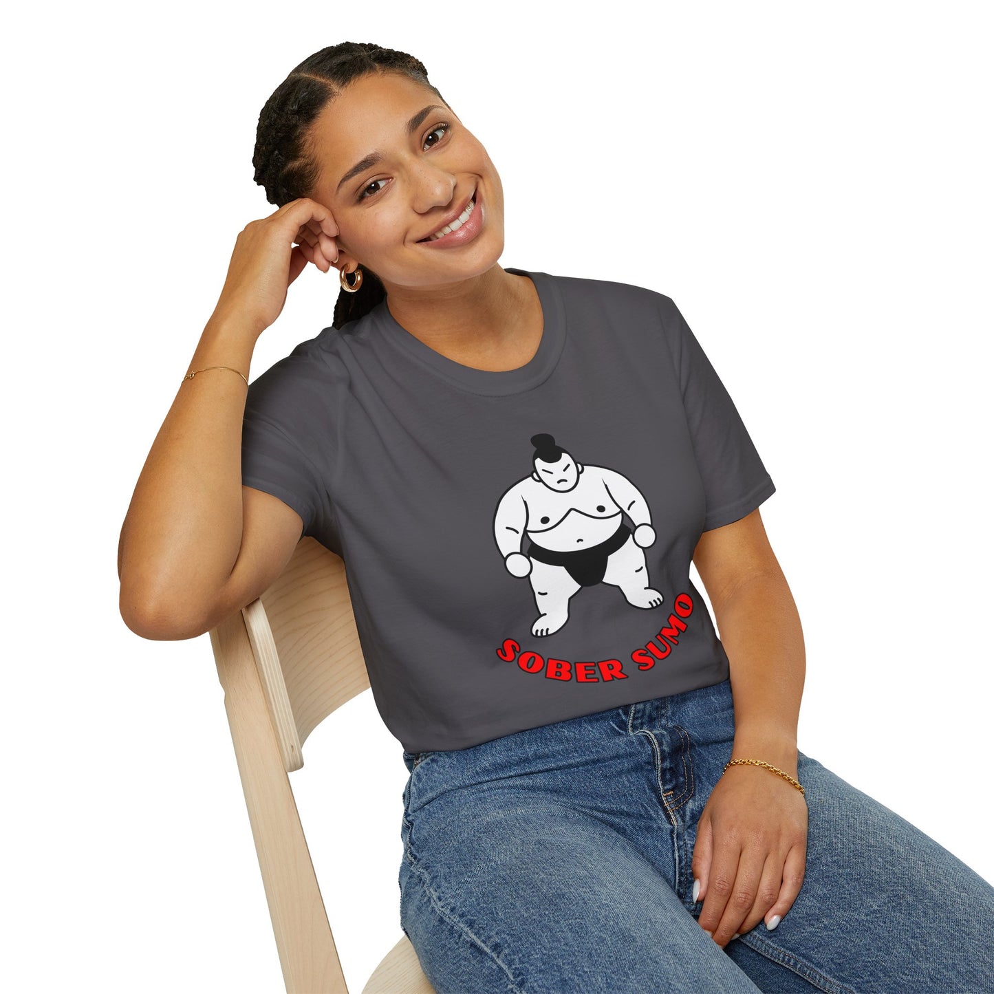Sober Sumo T-Shirt – Funny Sobriety Gift for Men & Women | Sober Life Shirt | Recovery Apparel | Unisex Recovery Tee | Alcohol-Free Humor