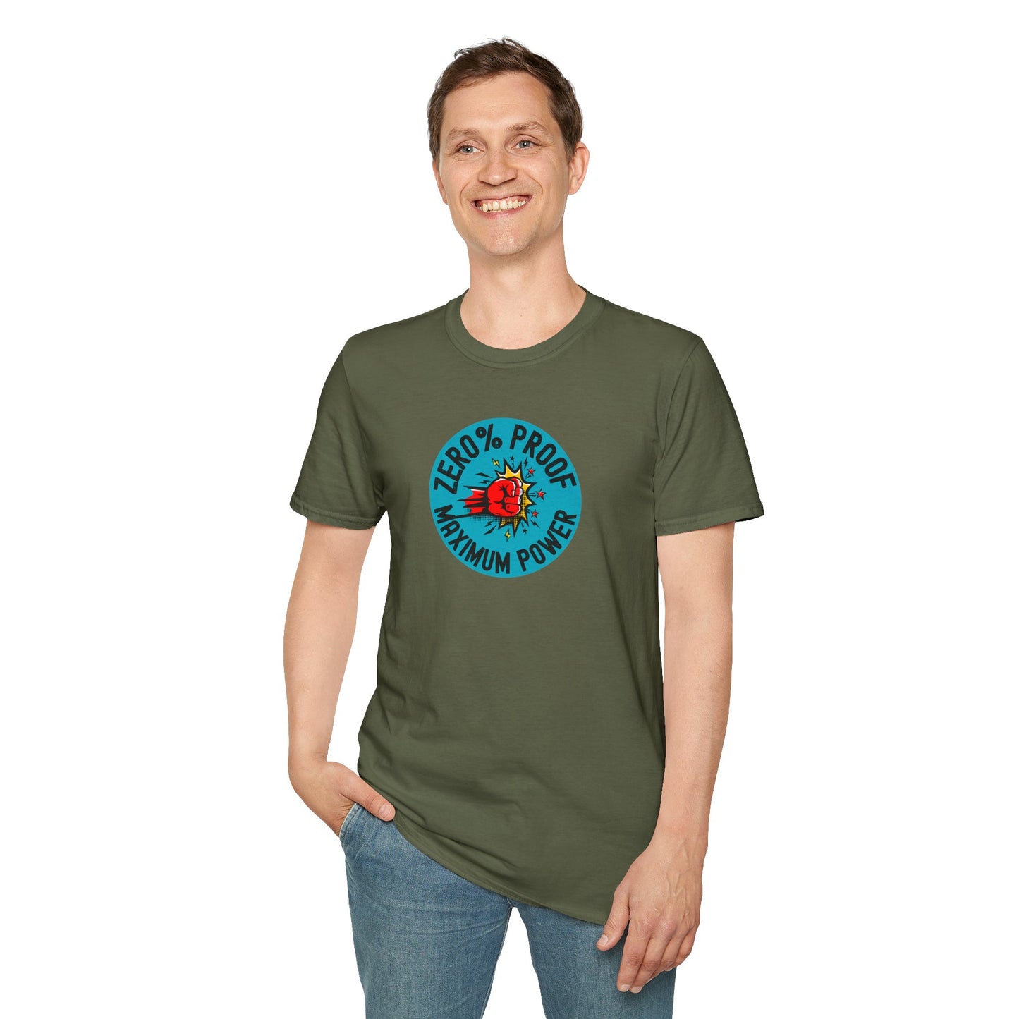 Maximum Power T-Shirt | Zero% Proof Unisex Tee | Cool Graphic T-Shirt for Everyday Wear | Gift for Friends | Casual Style for Any Occasion