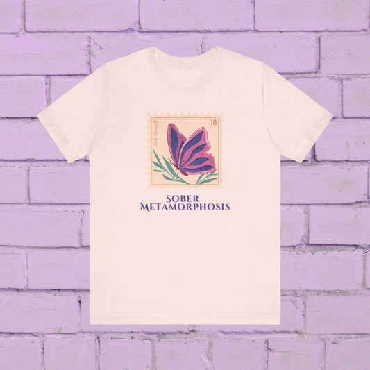 Sober Metamorphosis Shirt – Butterfly Recovery Tee | Inspirational Sobriety Gift | Sobriety Milestone T-Shirt | Sober Wear