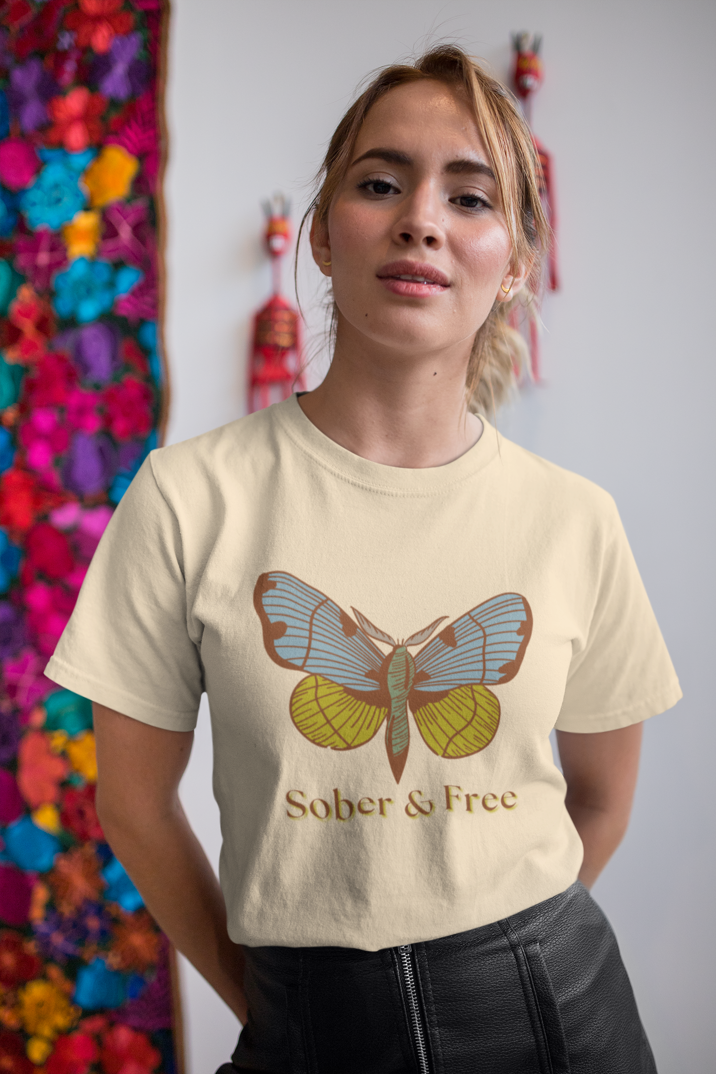 Sober & Free Butterfly Shirt • Feminine Sobriety Tee • Recovery Gift for Her • Empowering Sober Apparel • Sobriety Milestone Shirt