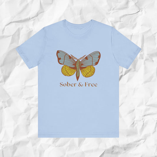 Sober & Free Butterfly Shirt • Feminine Sobriety Tee • Recovery Gift for Her • Empowering Sober Apparel • Sobriety Milestone Shirt