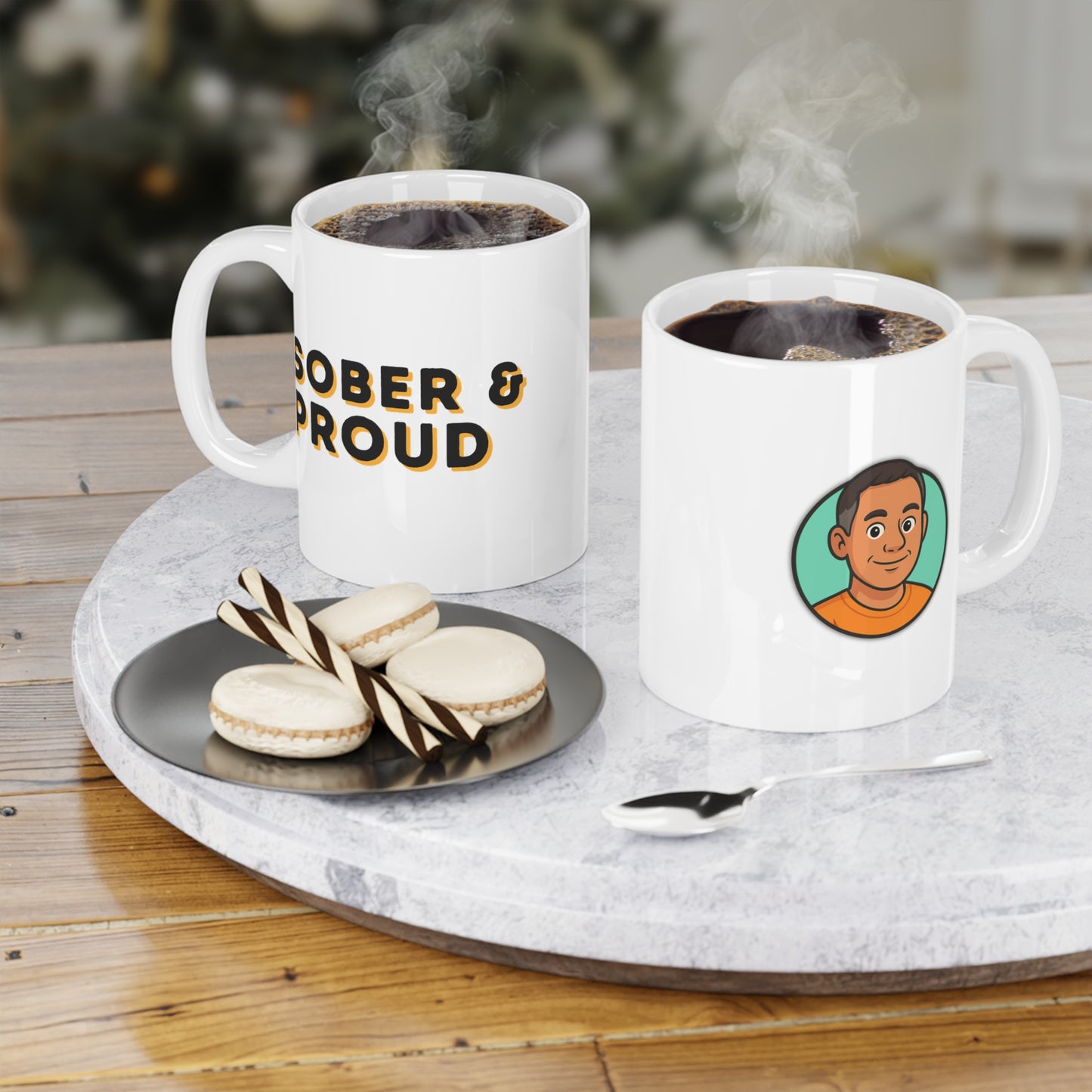 Sober & Proud Ceramic Mug - Perfect for Celebrations, Recovery Gifts, Motivation, Tea, Coffee, Home & Office Decor