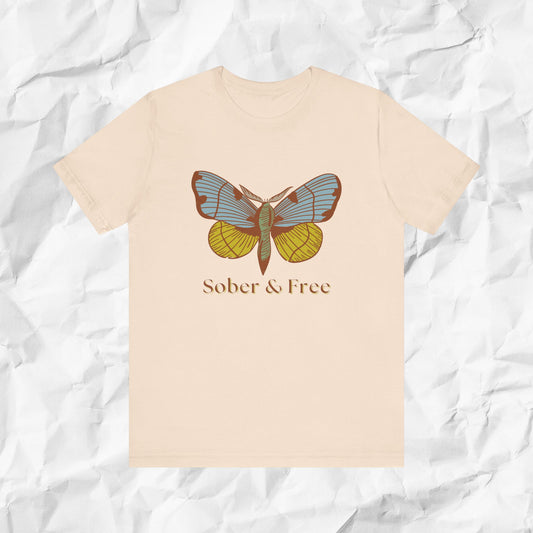 Sober & Free Butterfly Shirt • Feminine Sobriety Tee • Recovery Gift for Her • Empowering Sober Apparel • Sobriety Milestone Shirt