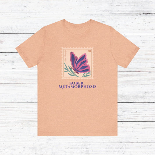 Sober Metamorphosis Shirt – Butterfly Recovery Tee | Inspirational Sobriety Gift | Sobriety Milestone T-Shirt | Sober Wear