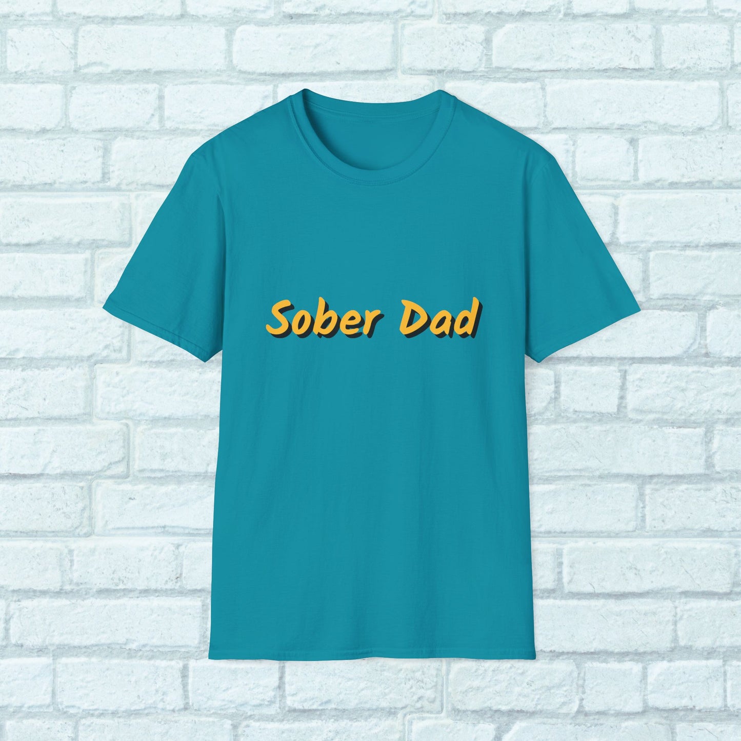Sober Dad Shirt v. 2 – Cool Font Sobriety Tee for Fathers | Recovery Gift for Men | Proud Sober Apparel | Clean Living T-Shirt for Dads